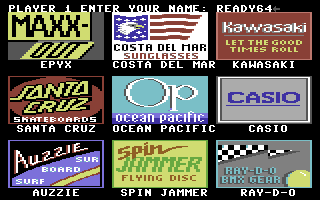  California Games schermata per Commodore 64