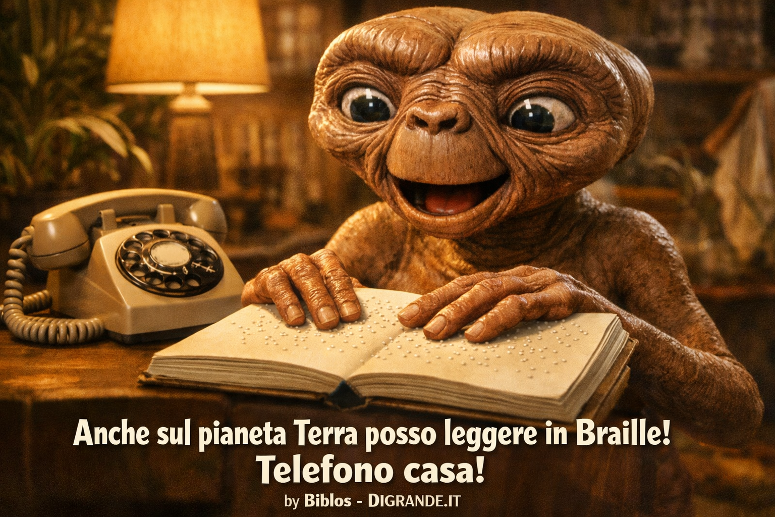 &nbsp;ET mentre legge un libro in braille